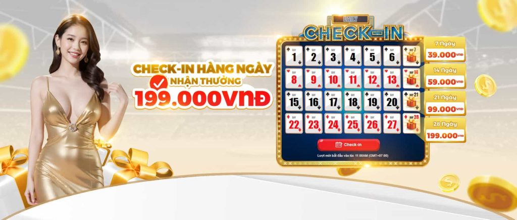 checkin hàng ngày tại uw99 nhận thưởng 199k