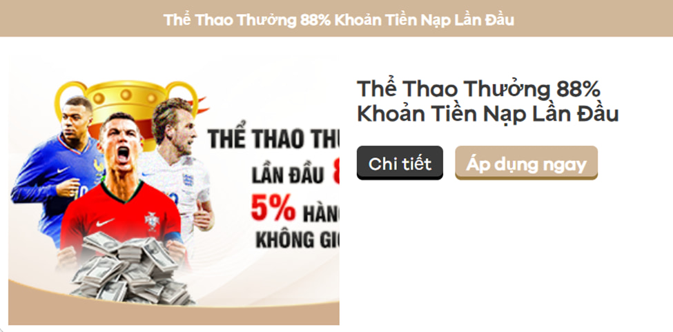 Nhận ngay 880K cho người chơi mới nạp tiền tại thể thao UW99